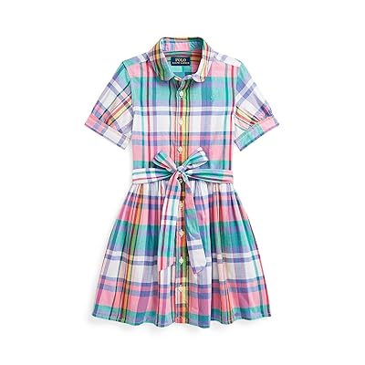 Polo Ralph Lauren Kids Plaid Cotton Madras Shirtdress (Toddler/Little Kid) Girl