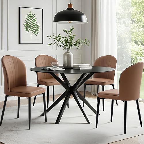 Lamberia Juego de 2 a 4 sillas de comedor, sillas de tela resistentes a los arañazos, modernas de mediados de siglo, sillas de comedor tapizadas