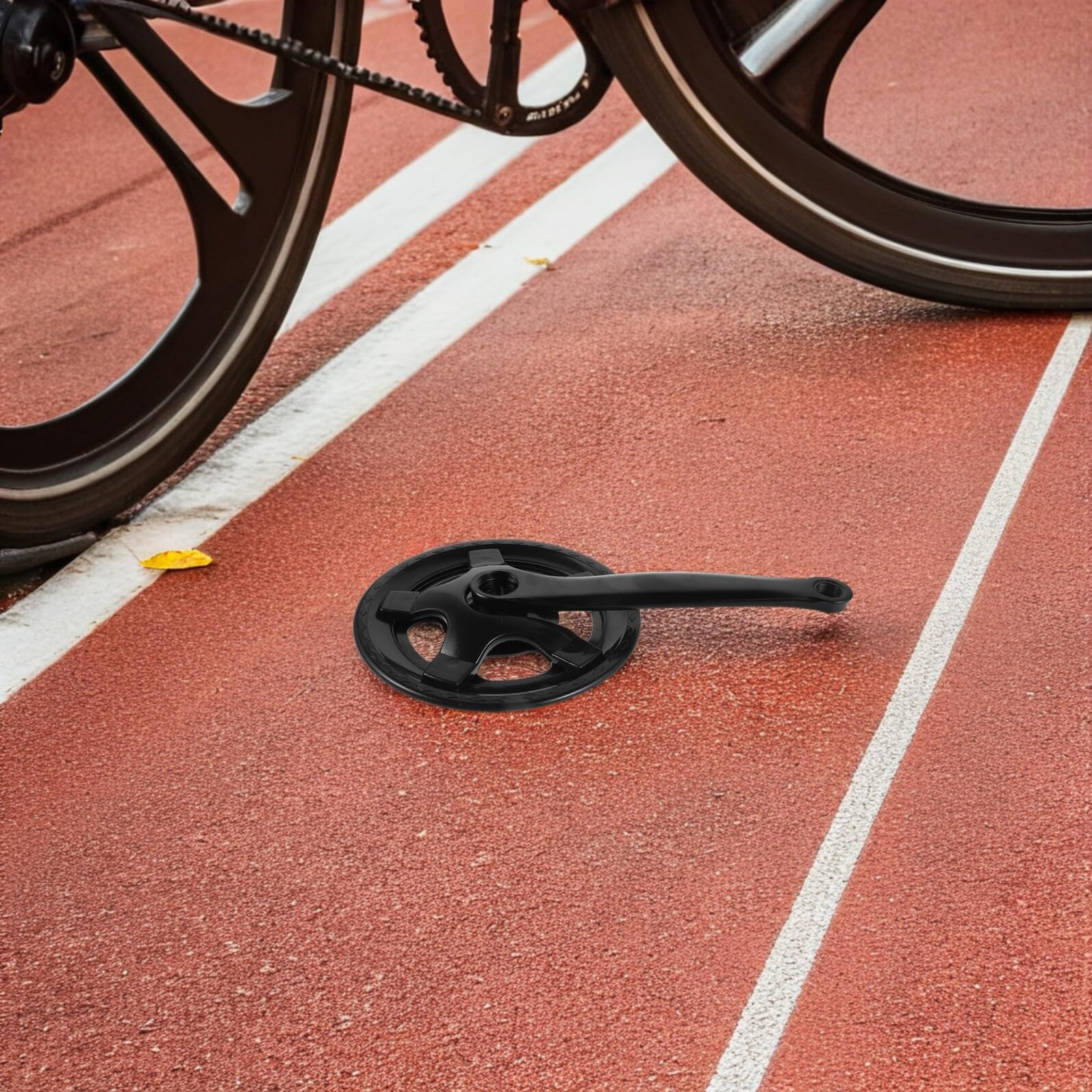 Set Guarnitura Bici con Braccio Pedivella Conico Quadrato 32 Denti in Lega con Protezione Corona, Guarnitura per Mountain Bike e Bici Elettrica, Installazione Rapida per Uso