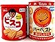 【アソート】｢グリコ ビスコ 保存缶 30枚(5枚×6パック)｣+｢東ハト ハーベスト 香ばしセサミ 保存缶 32枚(4枚×8包)｣ 各1個 計2個 【防災･常備用･保存食･非常食】【食べ比べ･お試し･セット品･まとめ買い】