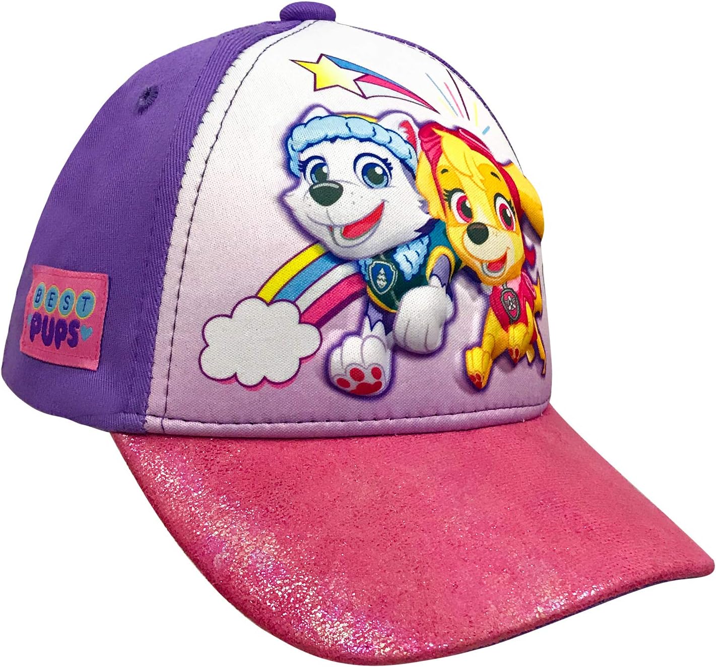 Nickelodeon Toddler Girls' Paw Patrol 3D Cotton Baseball Cap Hat Age 2-5 Purple/Pink