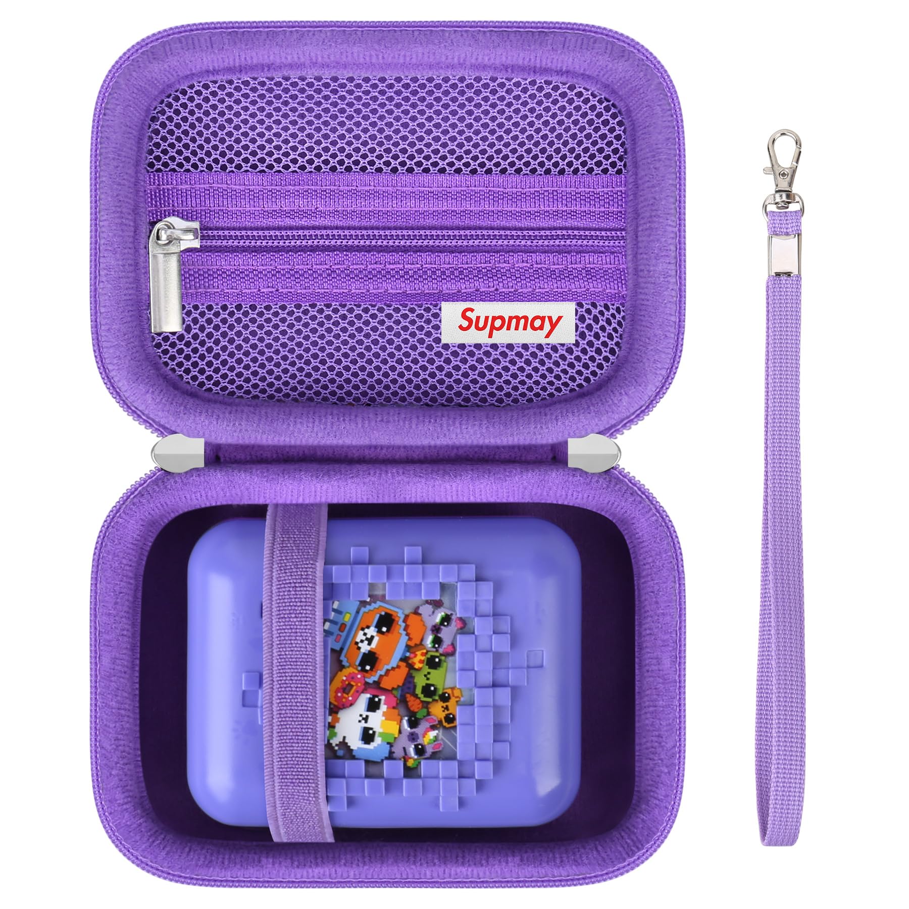 Supmay Carrying Case for Bitzee Disney/Wizarding World Harry Potter/Magicals Interactive Toy, Gifts for Virtual Pet Enthusiast/Girls & Boys, Travel Case with Mesh Pocket for Battery, Cable, Purple