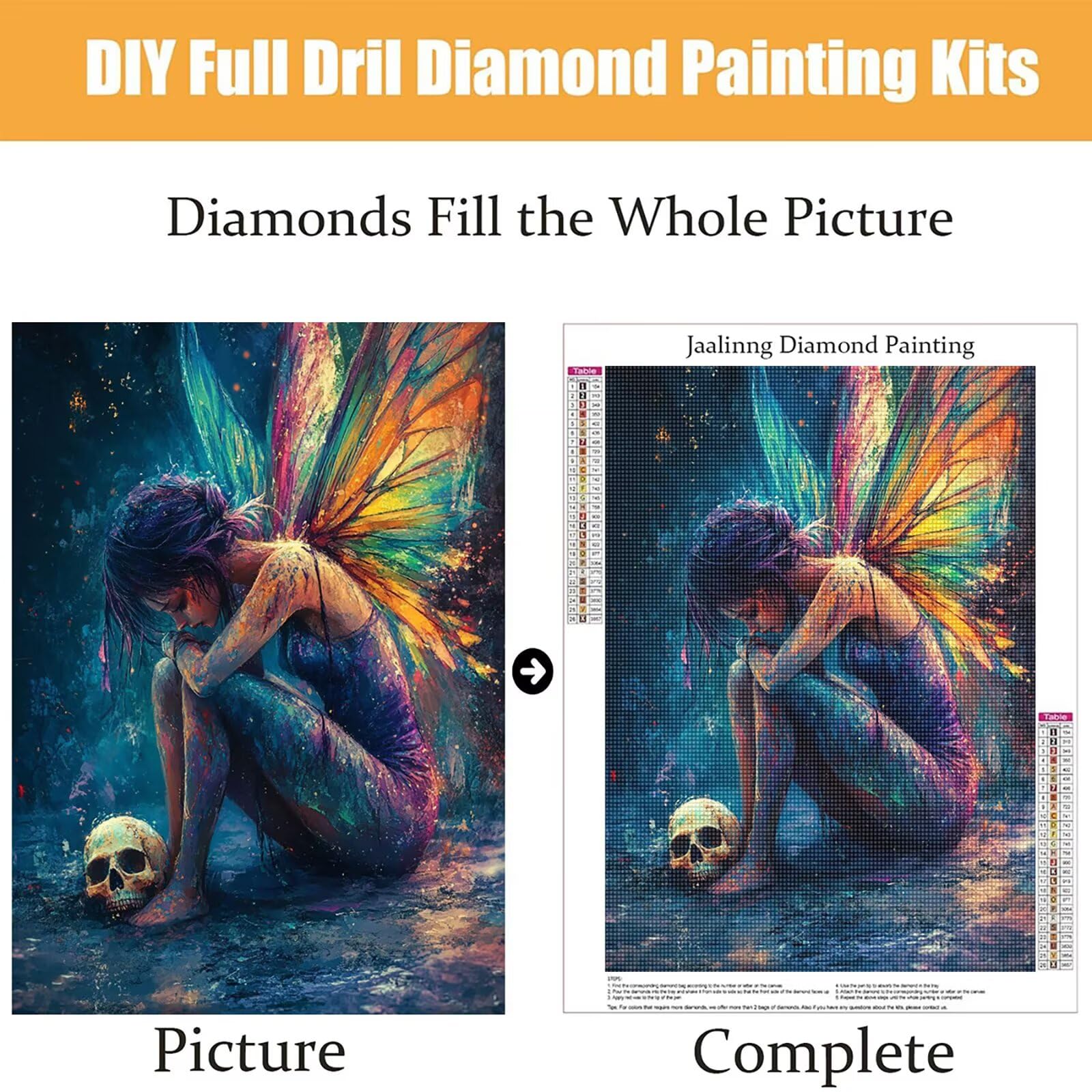 Diamond Painting Kit Completo, Diamond Painting Elfi, 5D Quadrato Pittura Diamante Kit Manualidades Adultos DIY Diamantini Crystal Art Disegni Ricamo Punto Croce Artigianale, 80x100cm Fumetto j0-891