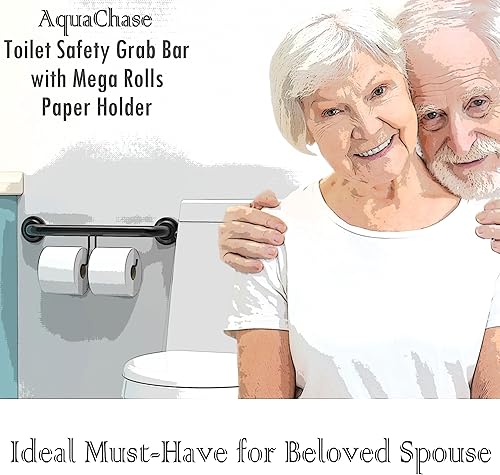 Miniatura 8 de Barra de agarre compatible con ADA con soporte para papel higiénico (2 megarrollos), soporte de peso de 500 libras, 1-14 x 16 pulgadas para montaje