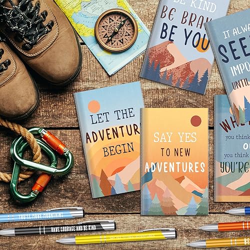 Miniatura 82 de Geyee 24 mini bolígrafos motivacionales, blocs de notas inspiradores, regalos de agradecimiento a granel, diarios pequeños, juego de bolígrafos