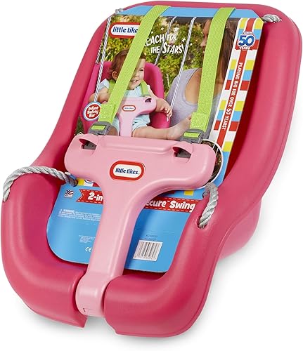 Miniatura 10 de Little Tikes Snug n Secure - Columpio rosa con correas ajustables 2 en 1 para bebés y niños pequeños de 9 meses a 4 años