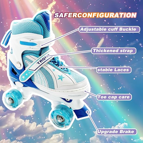 Adjustable Kids Roller Skates for Girls and Boys