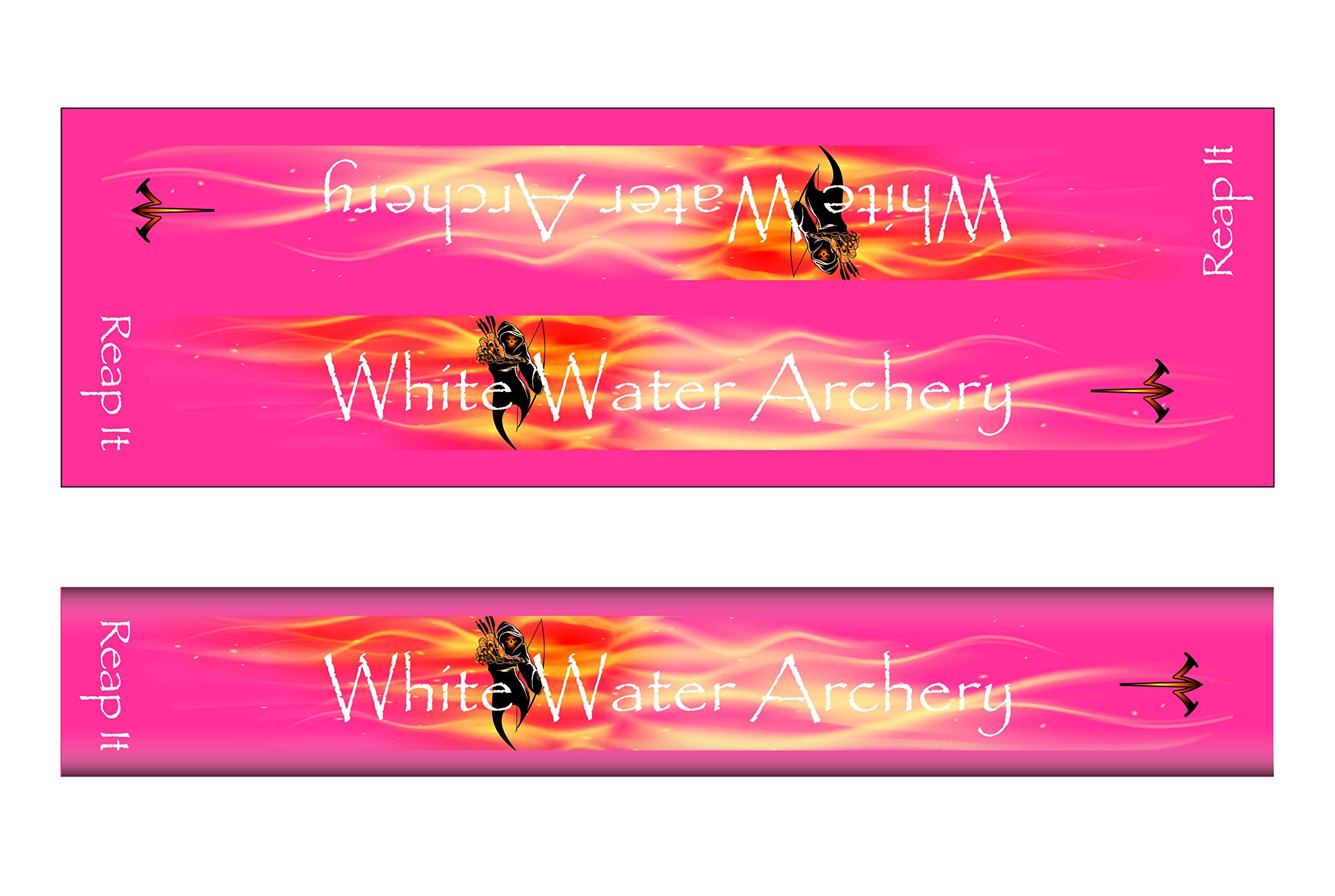 White Water Archery WWA Grim Reaper Reap It Flames Pink Solid Color Stabilizer Wrap Choose Length Width, 4, 1.87