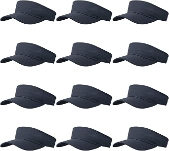 12 Pcs Sun Visor for Women Men Outdoor Sport Golf Tennis Softball, Adjustable Visors Hats