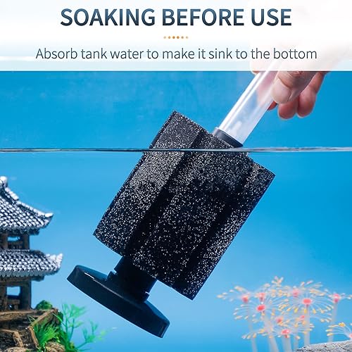 Miniatura 4 de Pawfly Filtro de esponja bio para acuario grande, silencioso, camarones para freír y peces pequeños, filtro de espuma para peceras de hasta 50
