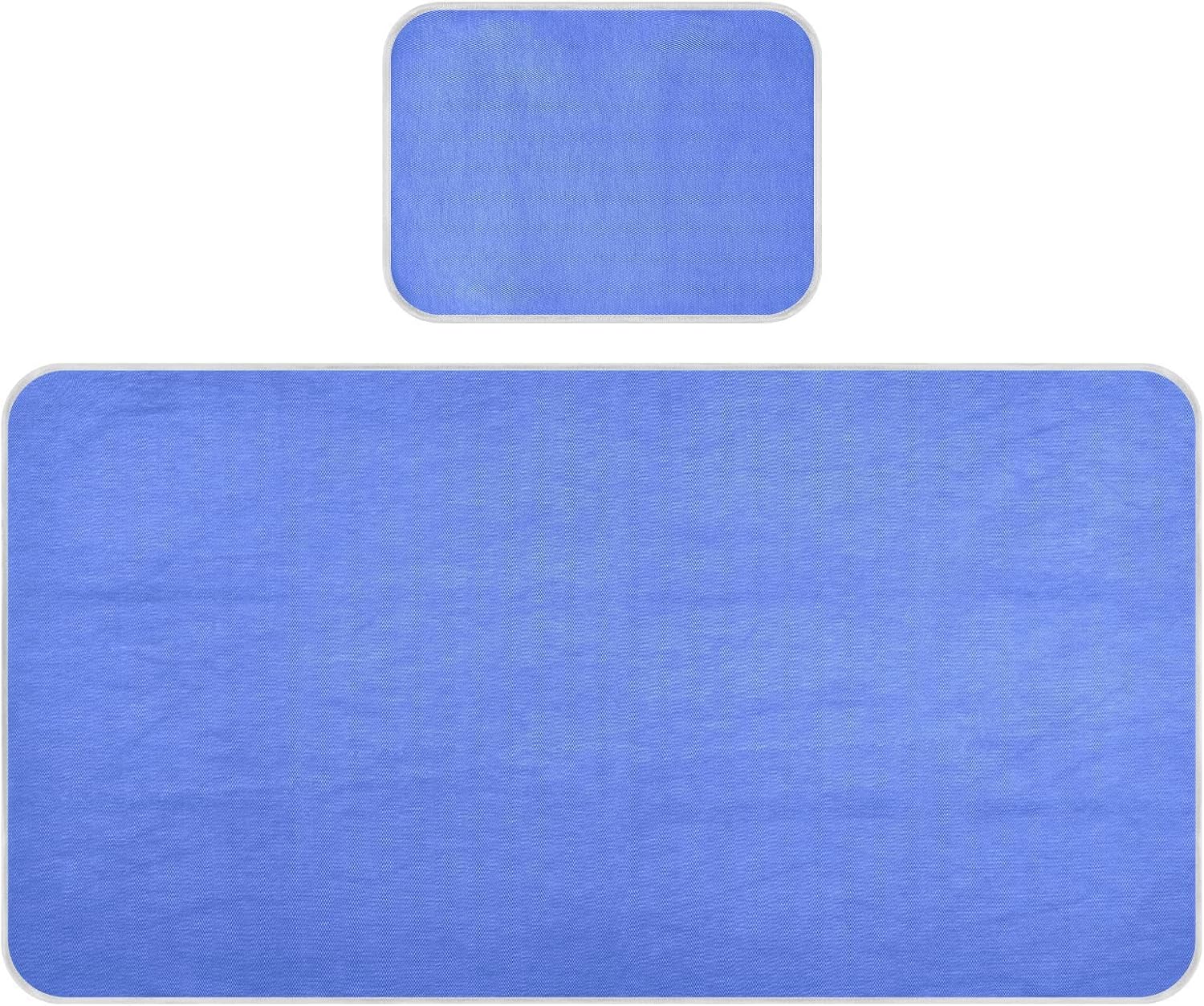 Baby Cooling Mat Royal Blue Ice Silk Breathable Mesh Summer Crib Mattress Pad with Pillowcase, Soft Cooling Sleeping Surface for Infant & Toddler, 52"x28"