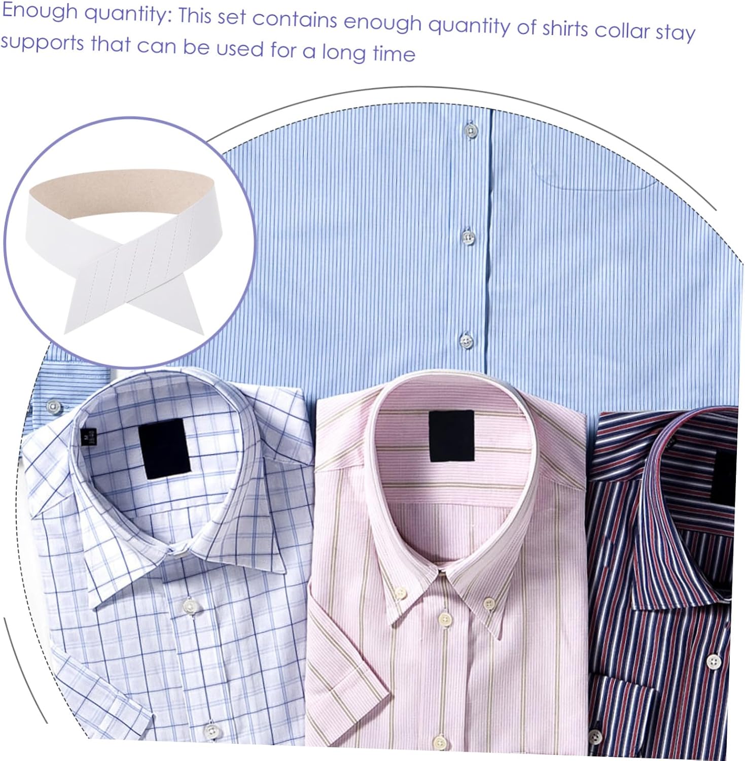 100pcs Men Shirt Collar Stays Paper Collar Support Strips for Dress Shirts Smooth Surface Design