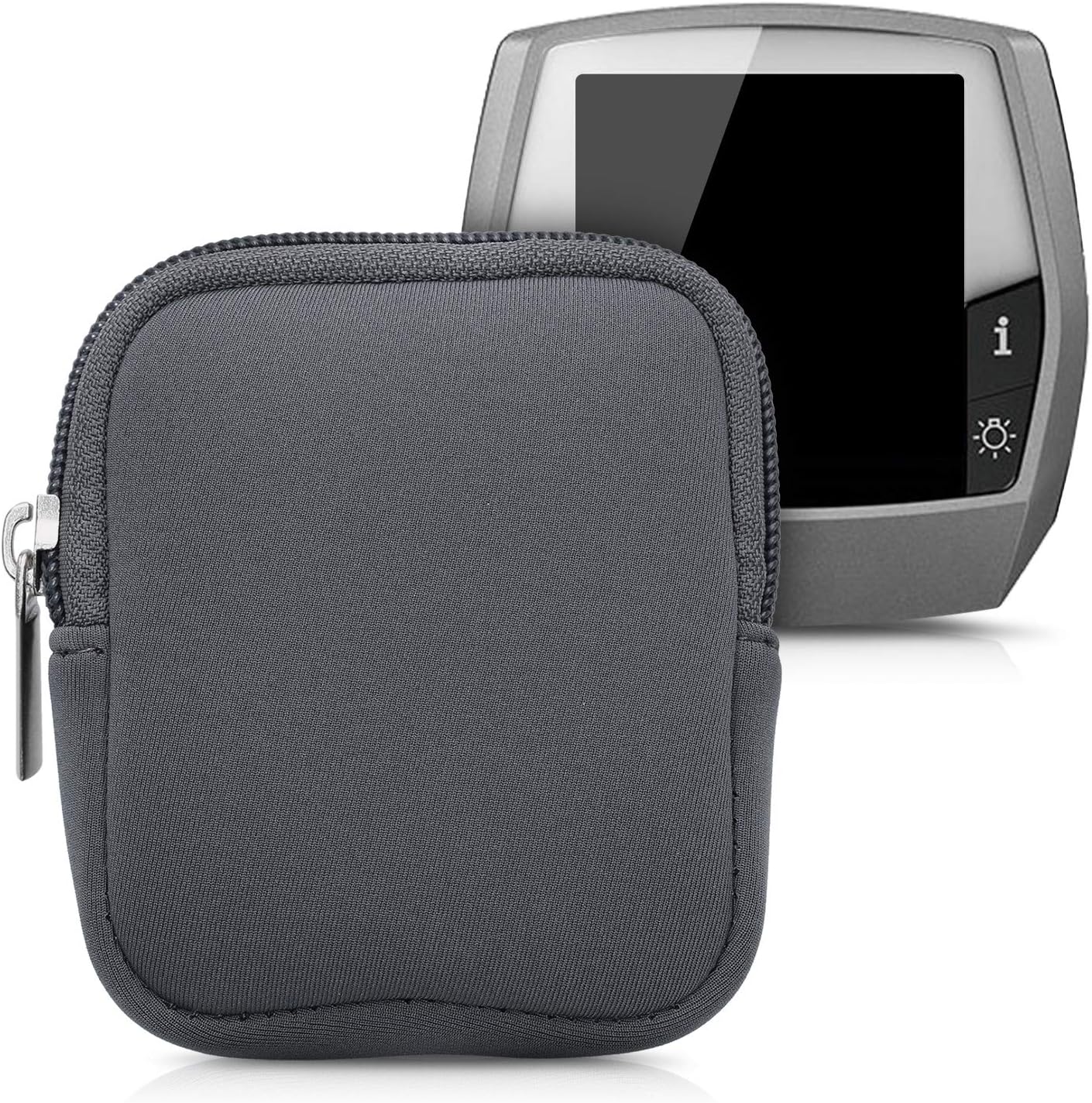 kwmobile Neoprene Case Compatible with Bosch Intuvia - Pouch with Zipper for Bike Display - Grey