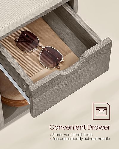 Miniatura 18 de VASAGLE CUSTOS Collection ULHS24WT - Banco de zapatos, banco de almacenamiento con asiento acolchado, banco de entrada con 15 compartimentos, para