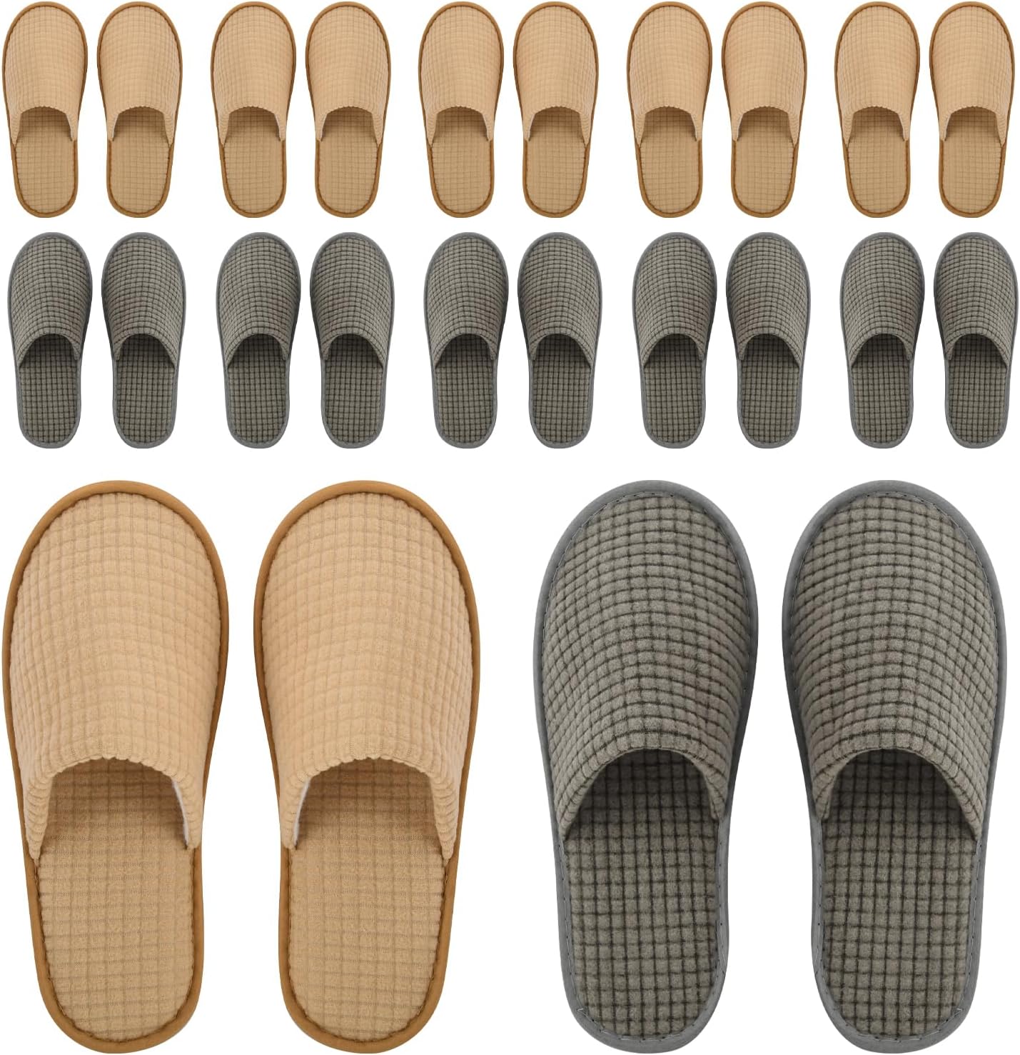 12 Pairs Disposable Slippers for Guests,Non Slip Spa Slippers,Washable Reusable House Slippers for Women Men,Travel Bulk Guest House Slippers for House,Indoor,Bathroom,Bedroom,Hotel