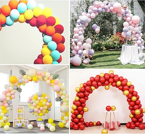 Miniatura 7 de Kit de arco de globos con base, soporte de arco de globos ajustable de 9 pies de alto y 10 pies de ancho, herramienta de decoración de telón de