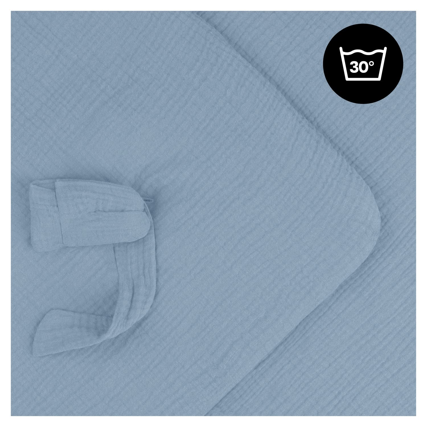 hauck Nid d'Ange Bébé Snuggle so Cosy, OEKO-TEX® STANDARD 100, Couverture Enveloppante, Chancelière, Gigoteuse, Couverture d'Emmaillotage, Cosy Plaid Siège Auto, Coton Mousseline, dusty blue
