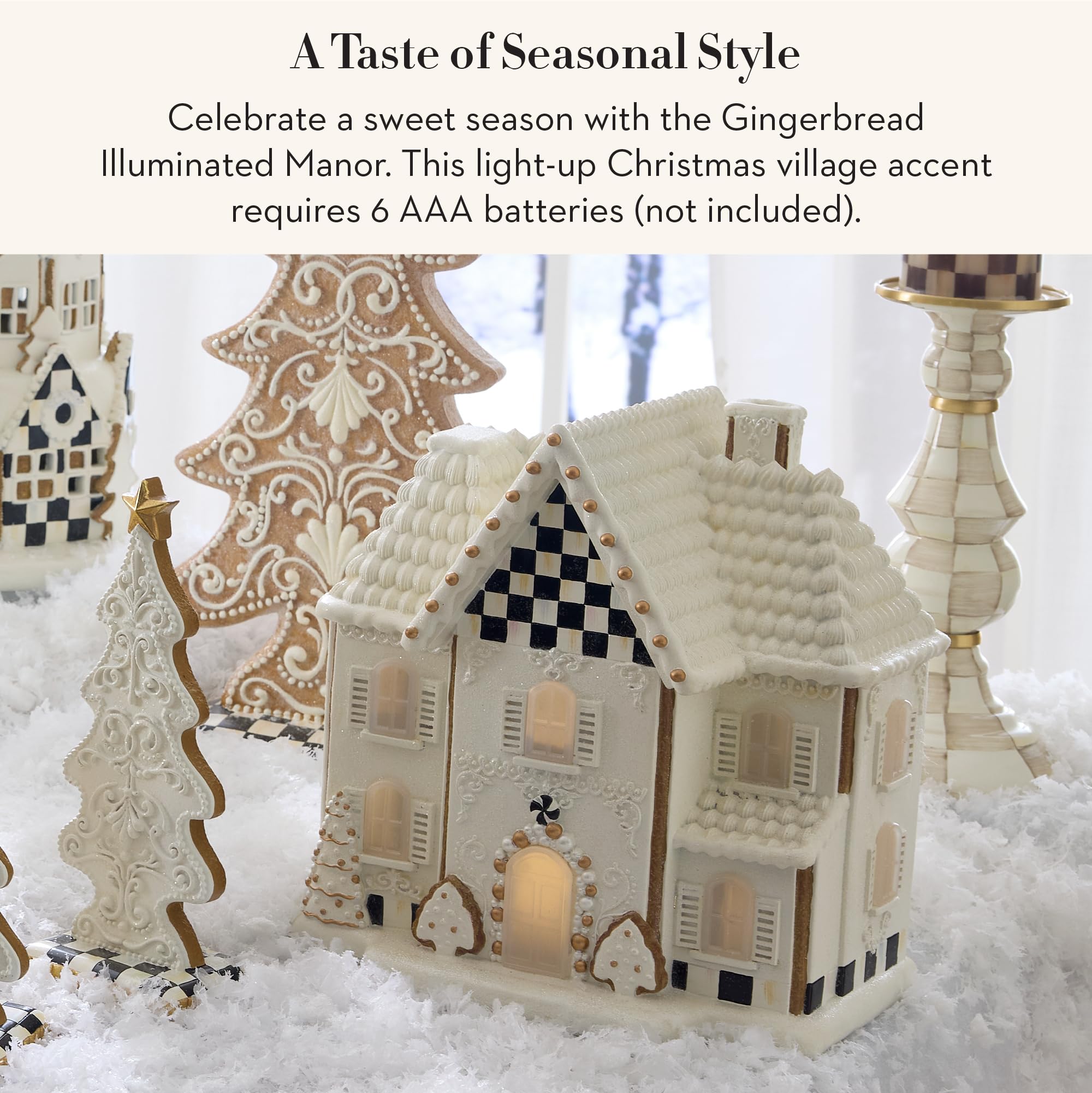 Amazon.com: MACKENZIE-CHILDS Gingerbread Illuminated Building