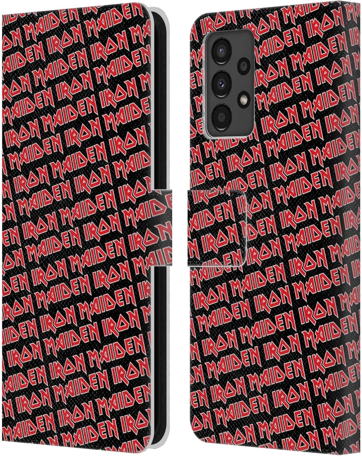 Head Case Designs Officially Licensed Iron Maiden Collage Graphics Leather Wallet Case Compatible with Samsung Galaxy A13 (2022)