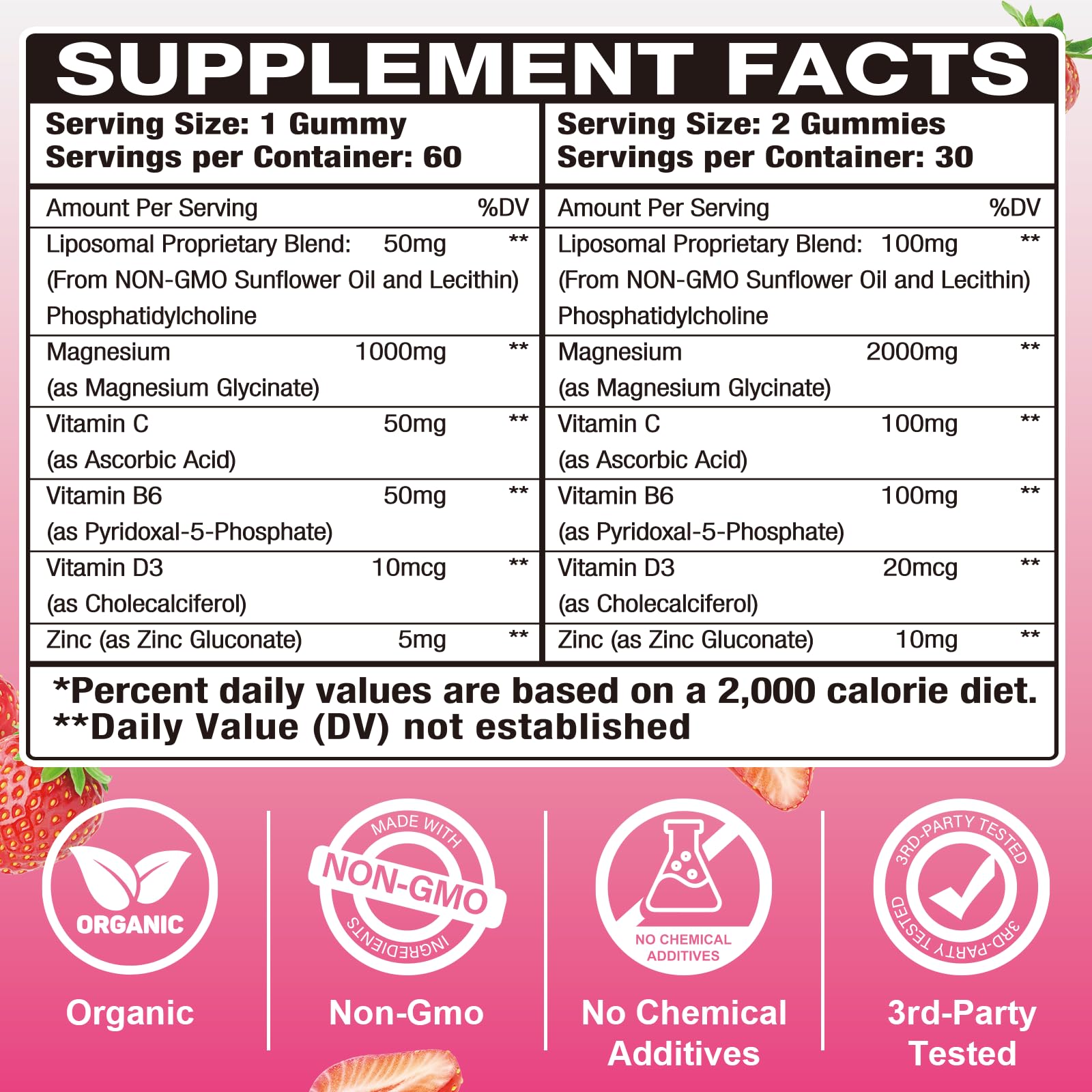 Liposomal 2000MG Magnesium Glycinate Complex for Women & Men Supplement with Vitamin C, B6, D3 and ZINC - Mood Support, Supports Muscle Wellness & Improve Sleep Quality, 120Cts — Amazon image 2