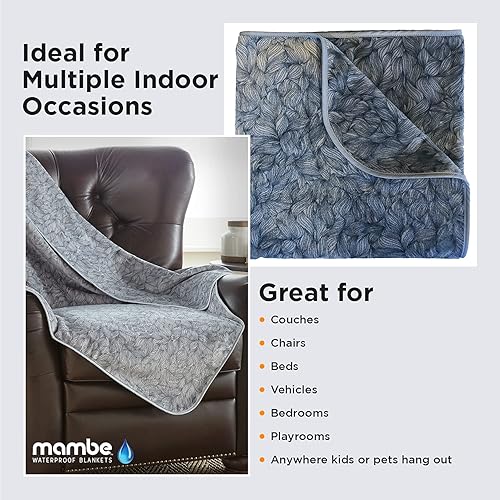 Miniatura 5 de Mambe Manta grande y larga para interiores, suave y sedosa, impermeable, forro polar lavable a máquina, para proteger muebles de manchas y