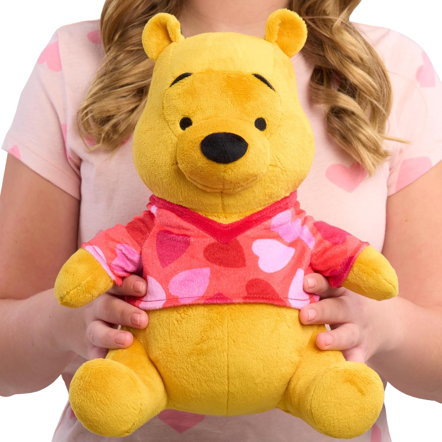 Winnie The Pooh Valentine's Large 11.5-inch Plush Winnie The Pooh Stuffed Animal, Soft & Huggable, Stuffed Toy for Fans & Collectors by Just Play, Kids Toys for Ages 2 Up by Just Play