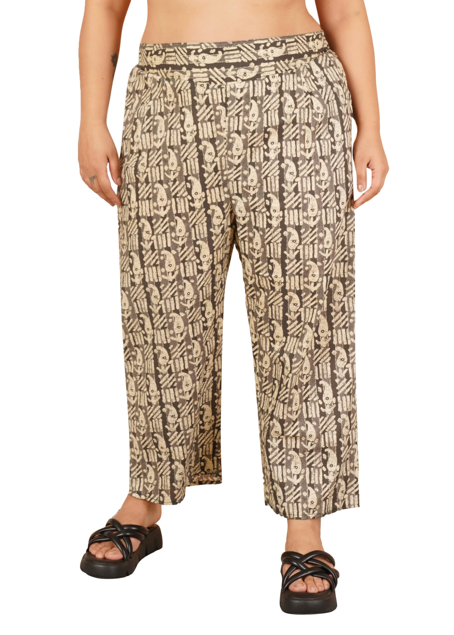 indietoga Women's Plus Size Printed Cotton Lounge Pants (XL to 7XL)-picture-34