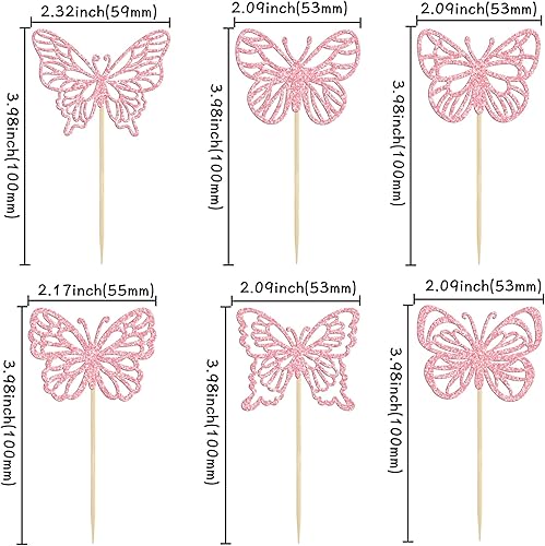 Miniatura 2 de Gyufise 36 piezas de adornos de mariposa para cupcakes 3D huecos de mariposa para cupcakes temáticos de mariposa, baby shower, boda, hada, fiesta de