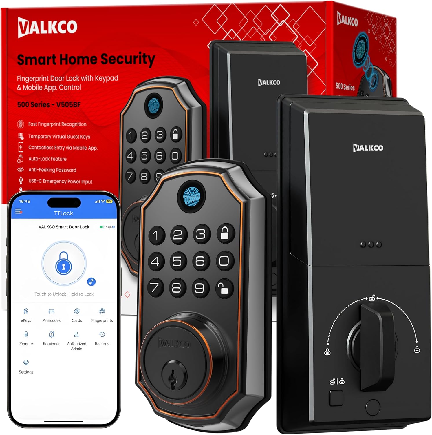 Smart Door Lock V5O5BF, Keyless...