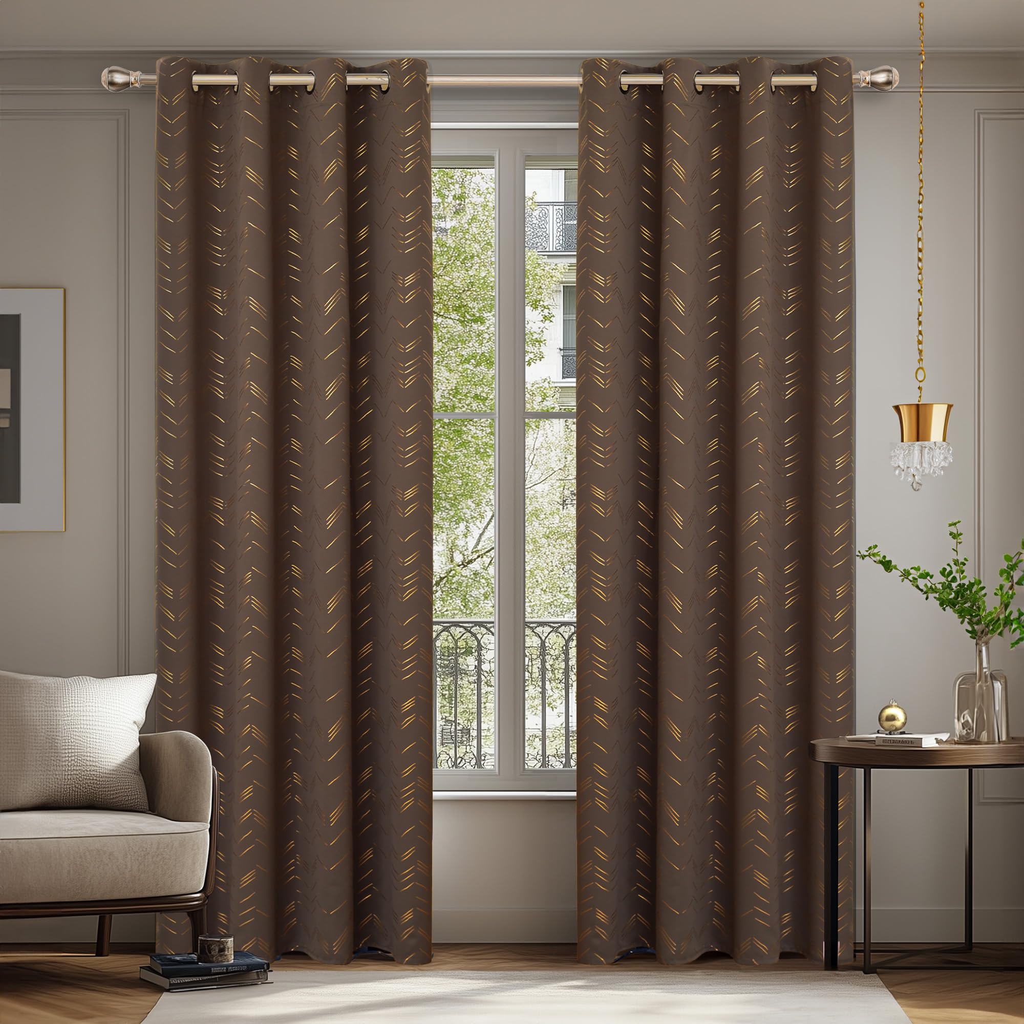 Deconovo Verduisterende Gordijnen met Ringen – Kant en Klaar Thermische Gordijnen voor Slaapkamer en Woonkamer, Lichtgrijs, 140x260 cm (2 stuks