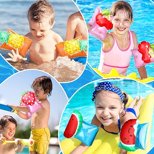 Miniatura 2 de Skylety 8 flotadores inflables de natación para niños, mangas flotantes, anillos flotantes para brazos de natación para niños y niñas