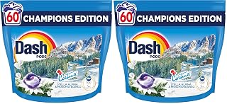 Dash Pods Detersivo In Capsule, 60 Lavaggi, Champions Edition, Cortina, Stella Alpina e Muschio Bianco, Pulito e Freschezza in 1 solo lavaggio (Confezione da 2) - Amazon product rated Grade A