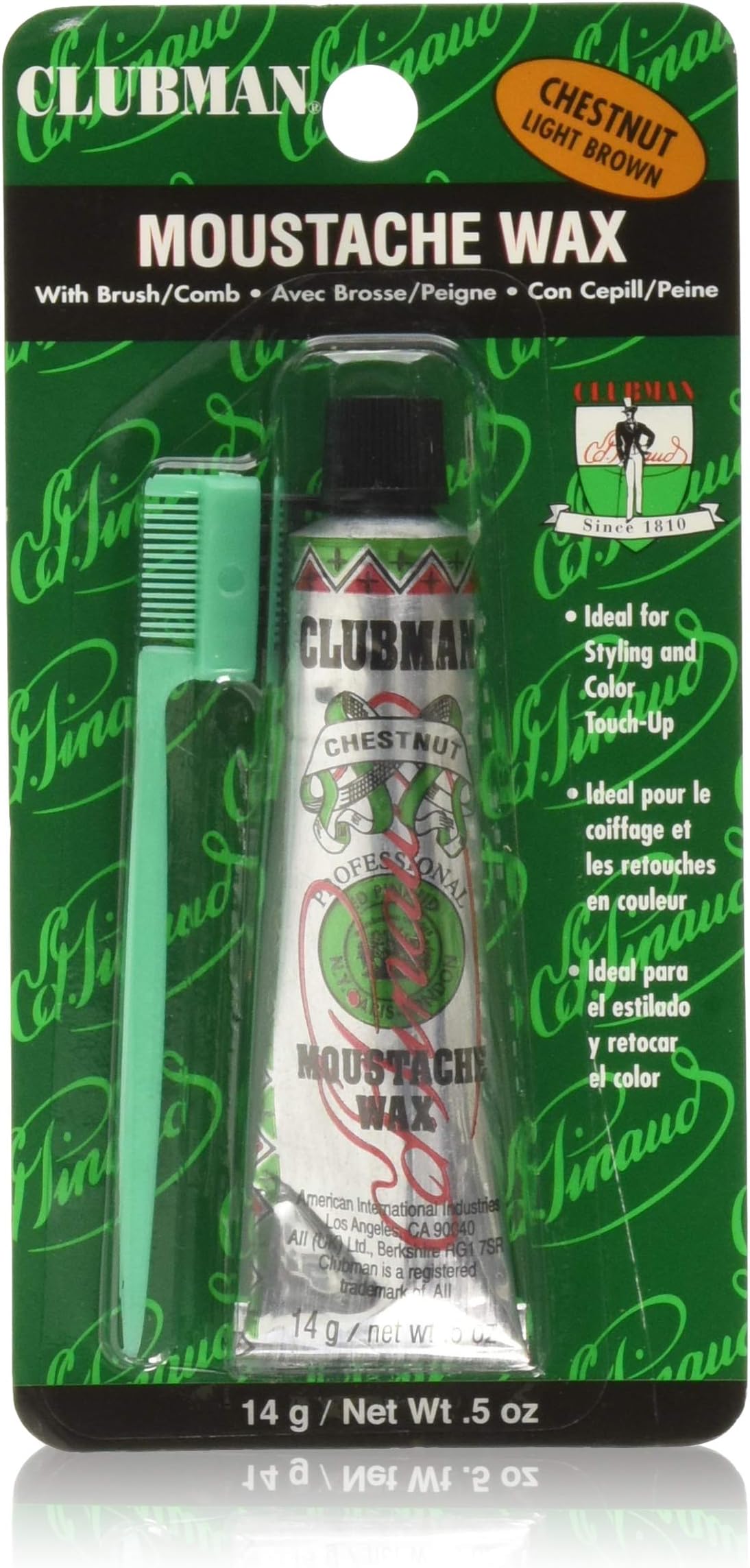 Pinaud Clubman Moustache Wax, Neutral 1/2OZ Beauty