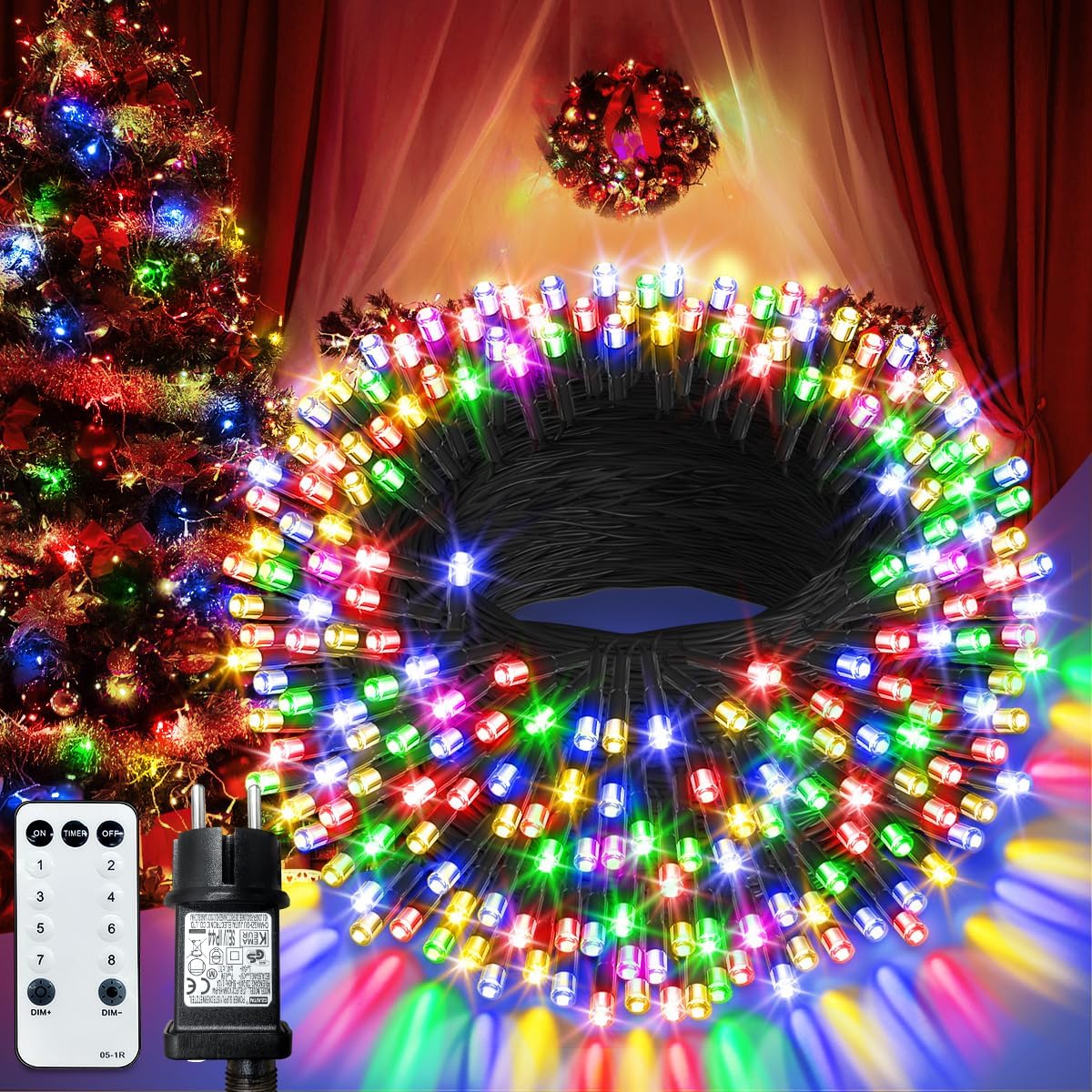 Luces de #Navidad con 35M / 300 LED, 8 modos y mando a distancia por 15,19€ (precio al tramitar pedido)