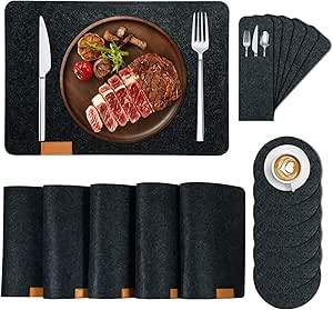 Daesar 4 Set De Table Noel, Set Table Coton Lin Set De Table