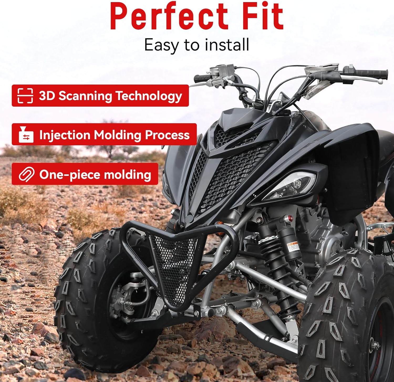 Raptor 700 700R Mesh Grill Radiator Guard Protector 13-25, Front Plastic Radiator Shield Grille Cover for Yamaha Raptor 700 700R 2013-2025 Accessories, Replace OEM #1PE-E2467-00-00