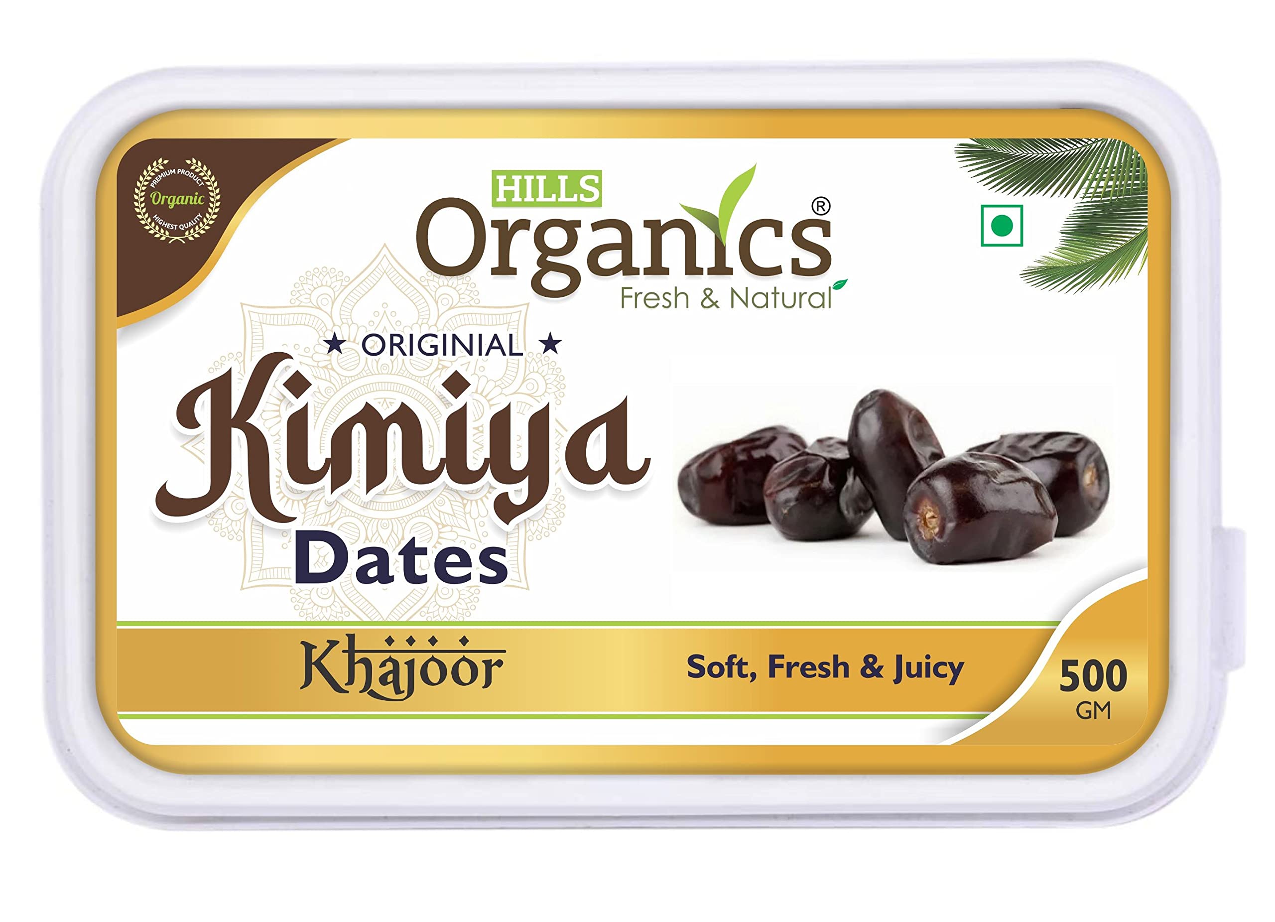 HILLS ORGANICS Omani Dates (Khajur) 500 gm | 100% Fresh & Natural Khajoor | Kimiya Dates Dry Fruits | All Natural | No Preservatives | No Added Sugar | Gluten Free | Vegan -Container Pack (B09RQQNK5S) Amazon Price History, Amazon Price Tracker