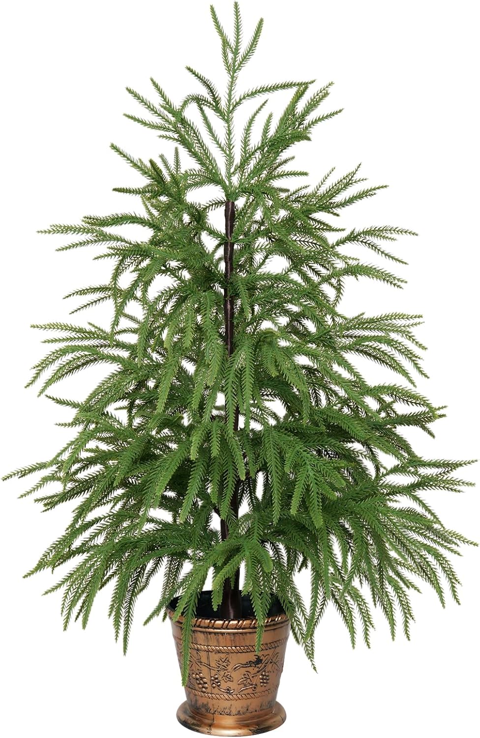XmasExp 3ft Norfolk Pine Tree Artificial Faux Potted Christmas Tree for Front Porch Indoor Outdoor Decor Standard (No LED)