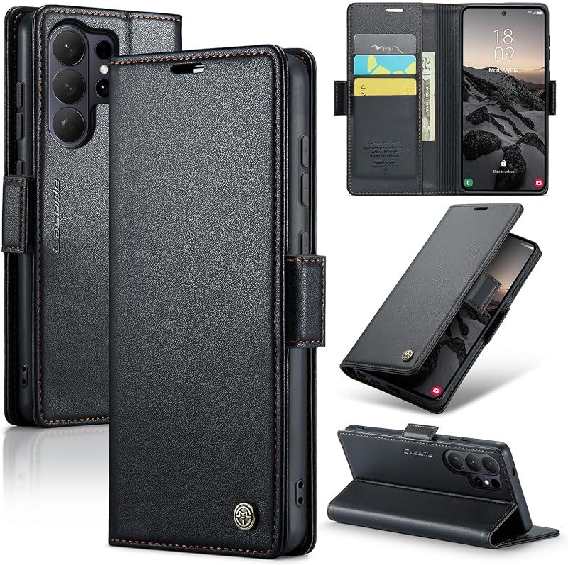 Cover per Samsung Galaxy S26 Ultra Custodia Portafoglio [Blocco RFID] Premium Pelle PU Wallet Case Flip Libro con Porta Carte Slot Supporto Flip Case per Samsung Galaxy S26 Ultra, Nero