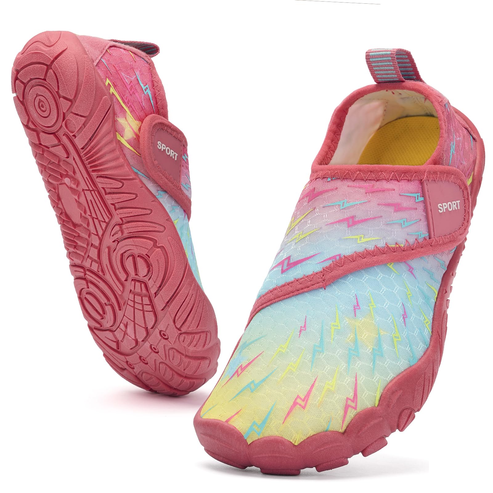 Kids Water Shoes Boys Girls - Wide Toe Box Quick Dry Barefoot Shoes Breathable Non Slip Aqua Athletic Sneakers for Swim Beach Pool Kayak Hiking Sand Walking Travel Essentials (Little Kid/Big Kid)