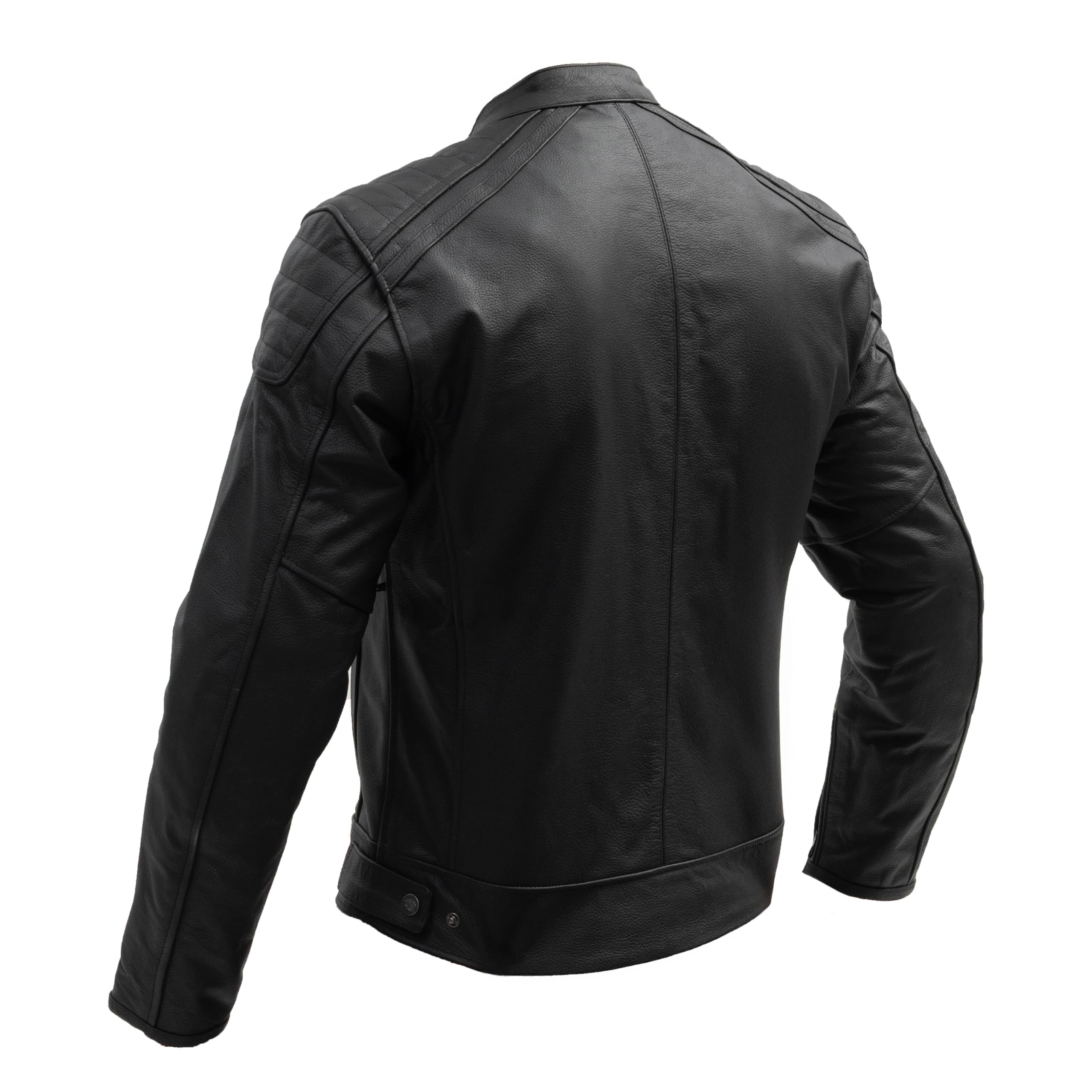 BROGER Legend Chaqueta de moto Hombre | Piel | Protectores de codo y hombro de Nivel 1 | Bolsillo para protector de espalda | Nivel de protección AA | Tallas hasta 10XL