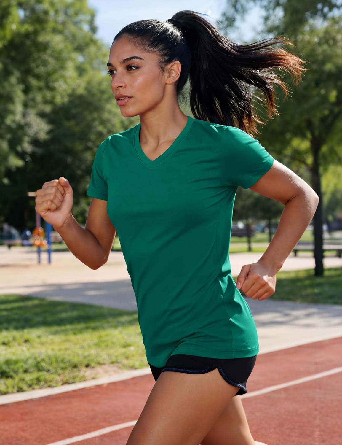 TACVASEN Women's V-Neck T Shirts Short Sleeve UPF 50+ Sun Protection Performance Quick Dry Athletic Workout Tee Tops - Image 3