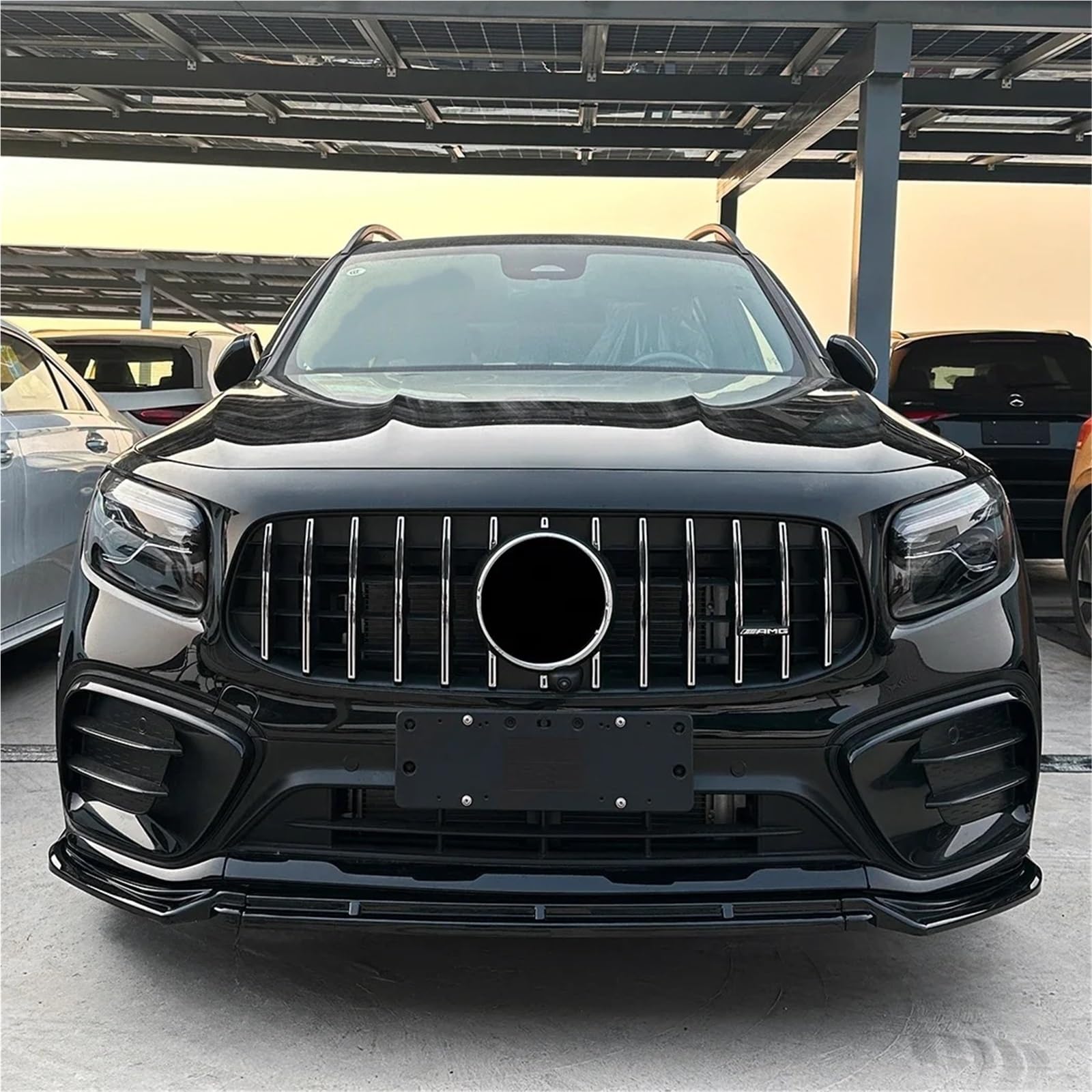 Kompatybilny z Mercedes Benz GLB X247 GLB220 GLB35 AMG 2024+ dokładka przedniego zderzaka samochodu przedni zderzak łopata Spoiler zewnętrzne zestawy karoserii akcesoria(Carbon Look)