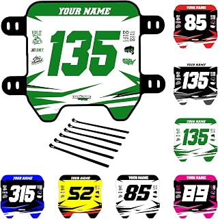 Sur Ron Front Number Plate & Decals, Dirt Bike Plastic Black Plate & Graphics for Sur-Ron Light Bee X/S,Talaria Sting MX3/R MX4 Talaria XXX Super73 MX350 MX650 E-Ride Pro SS/S Segway X260 X160