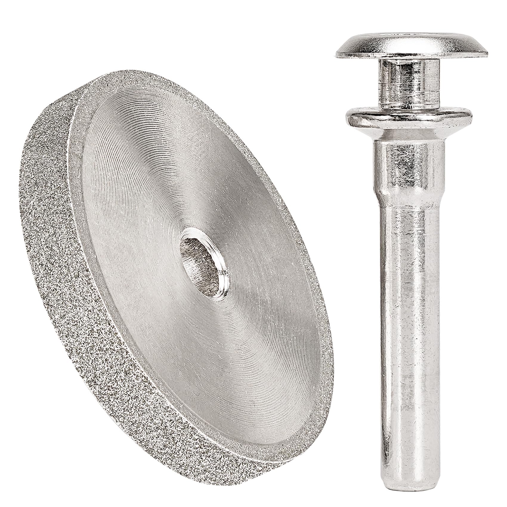 NuoDunco 1-4/5 Inch Bench Grinding Wheel for Die Grinder Diamond Grinding Stone for General Purpose Metal & DIY Craft, 3/8 Arbor, 150 Grit, Carbide