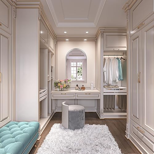 Miniatura 107 de Brightify Espejo arqueado, espejo de pared de arco negro de 26 x 38 pulgadas, espejo de baño negro con marco de metal, espejo de tocador de baño