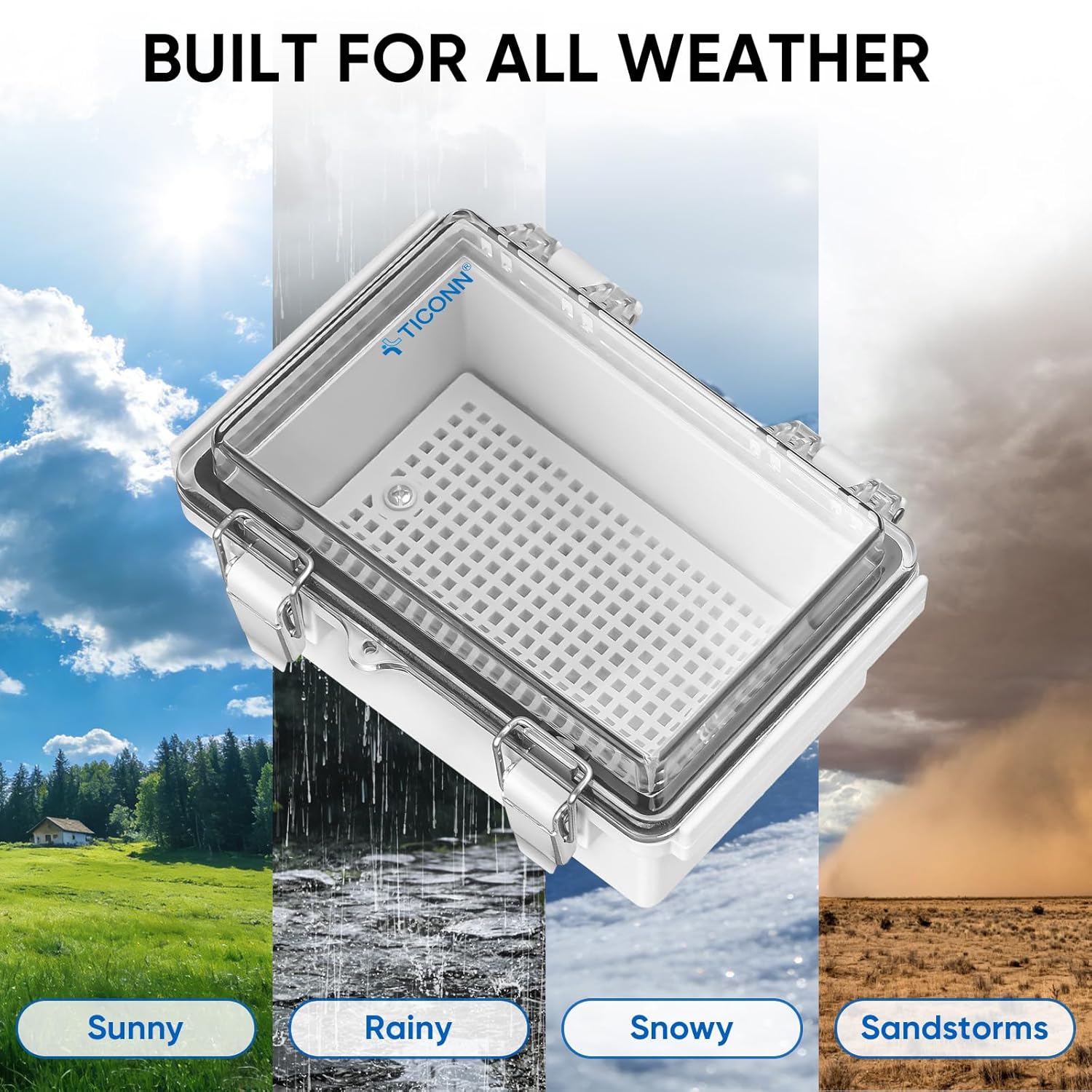 TICONN Outdoor Electrical Box Waterproof, Junction Box IP67 ABS Plastic Enclosure with Hinged Cover with Mounting Plate, Wall Brackets, Cable Glands (Clear, 8.7"x6.7"x4.3") - Image 7