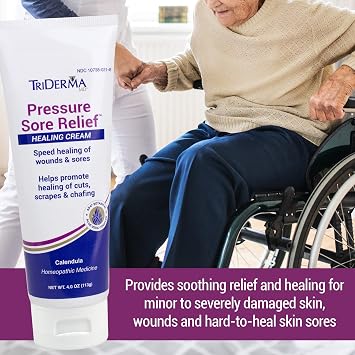 TriDerma MD Pressure Sore Relief Healing Cream & Wound Cleanser - FSA Eligible - Bed Sores, Ulcers, Pressure Sores and Wounds Bundle, (1) 4 oz Tube, (1) 8.2 oz Spray Bottle