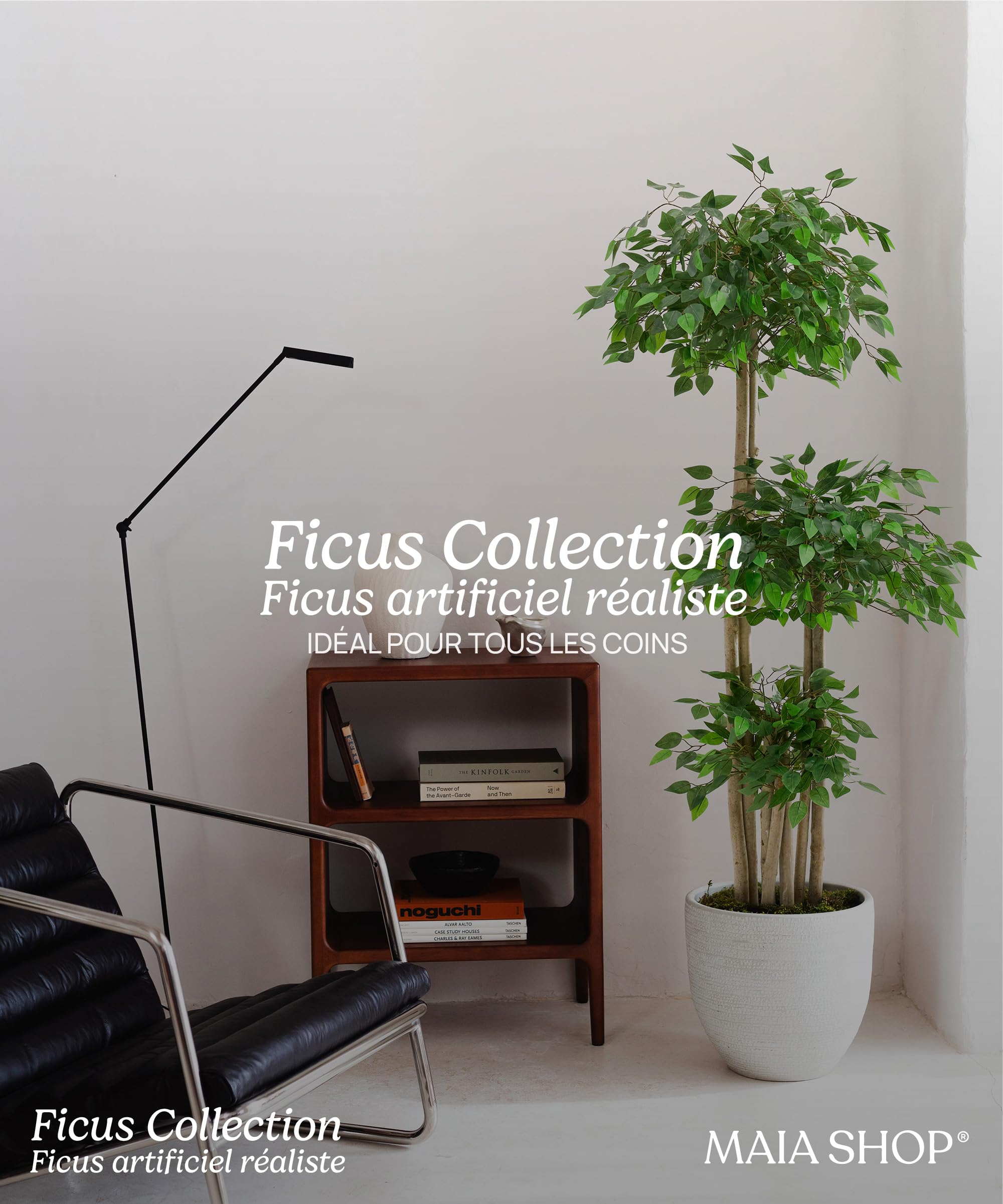 Maia Shop | Ficus Artificiel | Plantes Artificielles Interieur | Plante Artificielle | 3 Cimes Mesures: 175 x 80 cm | Fausse Plante | Arbre Artificiel | Decoration Maison