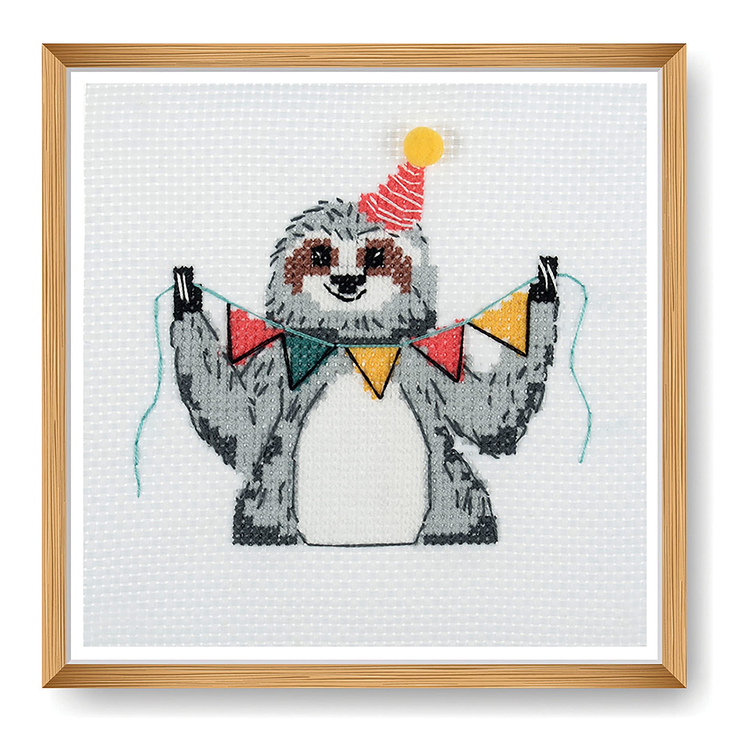 Trimits Mini Counted Cross Stitch Kits, 13 x 13cm (5 x 5in), Sloth